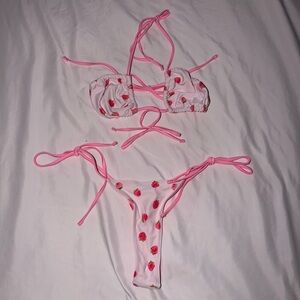 Pink Strawberry Bikini Set